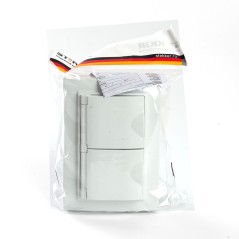 Розетка двухместная с/з с крышкой, 250В, 16А серия Эрна, белый Stekker