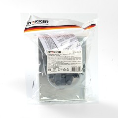 Розетка двухместная с/з с крышкой, 250В, 16А серия Эрна, белый Stekker