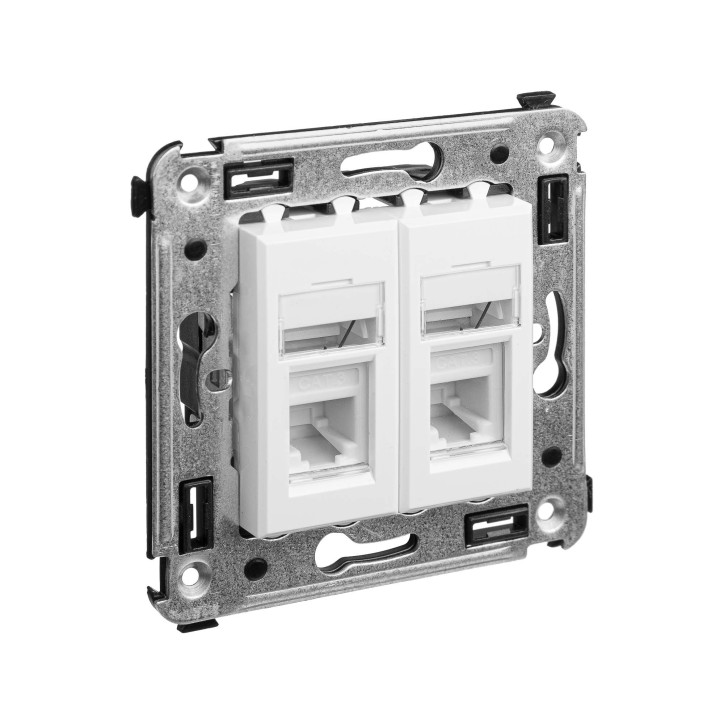 Avanti Розетка телефонная в стену двойная, ''Белое облако'' Avanti Розетка телефонная в стену двойная, ''Белое облако''