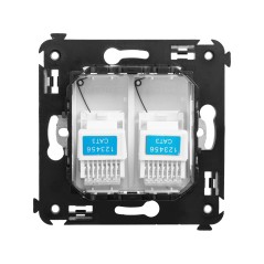 Avanti Розетка телефонная в стену двойная, ''Белое облако''