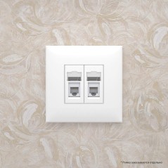 Avanti Розетка телефонная в стену двойная, ''Белое облако''