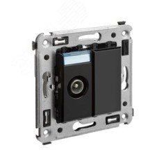 Avanti Розетка TV в стену, проходная, ''Черный квадрат''