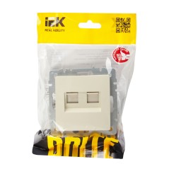 BRITE Розетка двойная RJ11+RJ45 кат.5E РК/Т12-БрКр бежевый