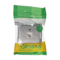 GLOSSA Розетка компьютерная RJ45 категория 5E механизм платина