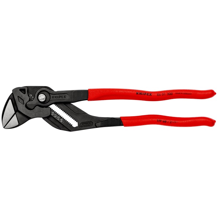 KNIPEX Клещи переставные - гаечный ключ, 68 мм (2 1/2''), L-300 мм, Cr-V, серые, обливные рукоятки, с держателем для торгового о