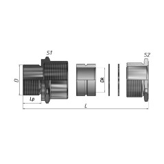 Ввод кабельный Ех ВКВ2-НР-G 1/2-9 1Ex db e II Gb X ГОФРОМАТИК