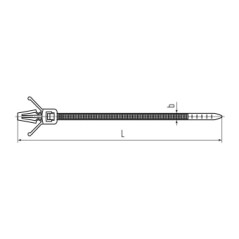 КСДп 2.5x100 (бел) (100шт) Стяжка нейлоновая