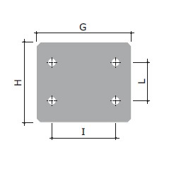 Пластина монтажная из оцинкованной стали 122х82мм для коробок 128х103мм