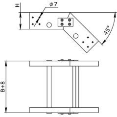 Профиль криволинейный, L379, толщ.2,5 мм, на 3 рожка, цинк-ламель