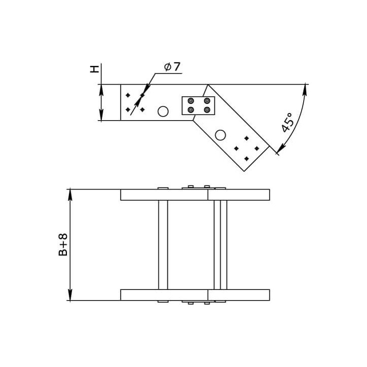 Профиль криволинейный, L379, толщ.2,5 мм, на 3 рожка, цинк-ламель