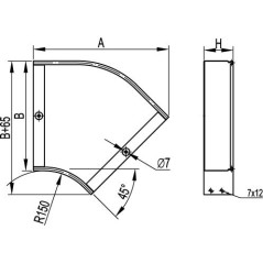 Крышка на угол горизонтальный 45