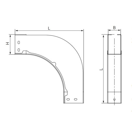 Переходник RRD правосторонний 300/100 Н80 в комплекте с крепежными элементами и соединительными пластинами