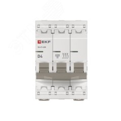 Автоматический выключатель 3P 4А (D) 4,5kA ВА 47-63N EKF PROxima