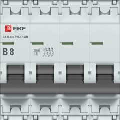 Автоматический выключатель 4P 8А (B) 6кА ВА 47-63N EKF PROxima