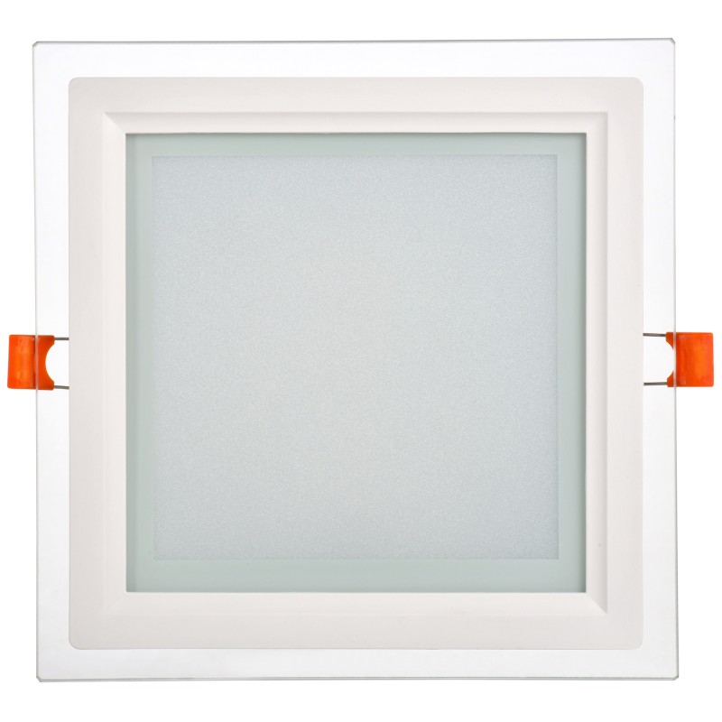 Светильник светодиодный встраиваемый ДВО 1625 со стеклом квадрат 18Вт 4000К IP20