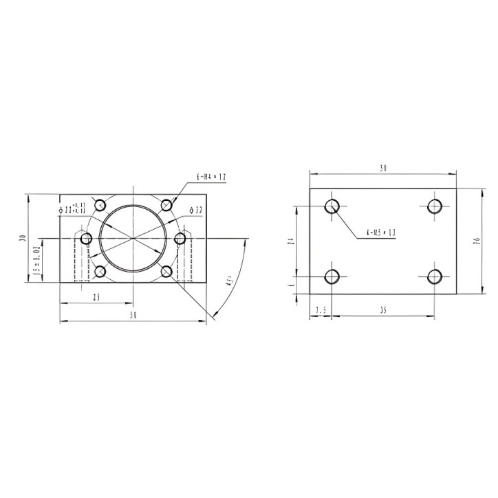 Держатель для гайки ШВП DSG1204 TECHNIX