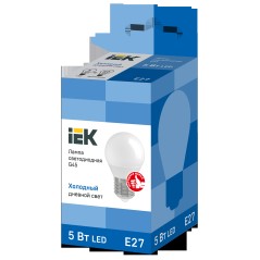 Лампа светодиодная G45 шар 5Вт 230В 6500К E27 IEK