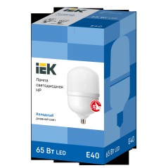 Лампа светодиодная HP 65Вт 230В 6500К E40 IEK