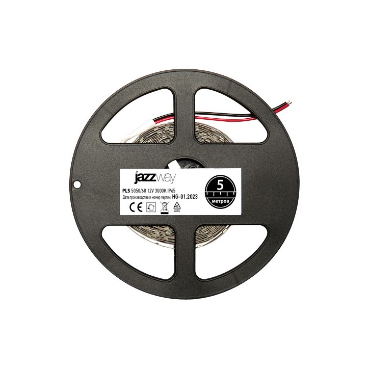 Лента PLS 5050/60-12V 3000K IP65 (5м) Jazzway