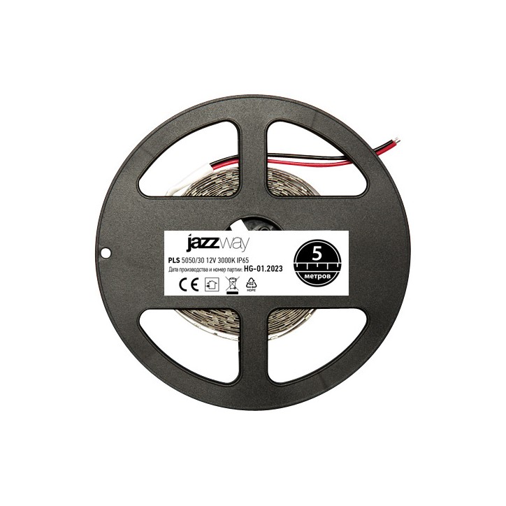 Лента PLS 5050/30-12V 3000K IP65 (5м) Jazzway