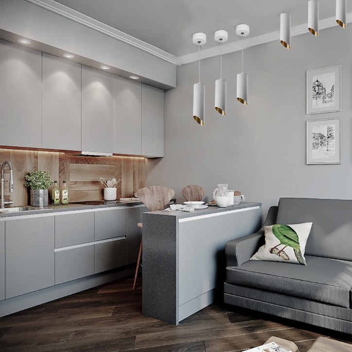 Светильник ДСО GU10 без лампы на подвесе белый золото