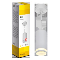 LIGHTING Светильник 4007 подвесной под лампу GU10 белый IEK