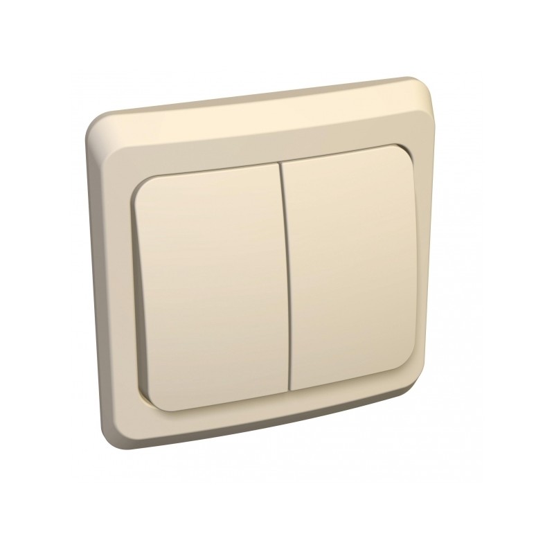 ЭТЮД Выключатель двухклавишный скрытый бежевый сх.5