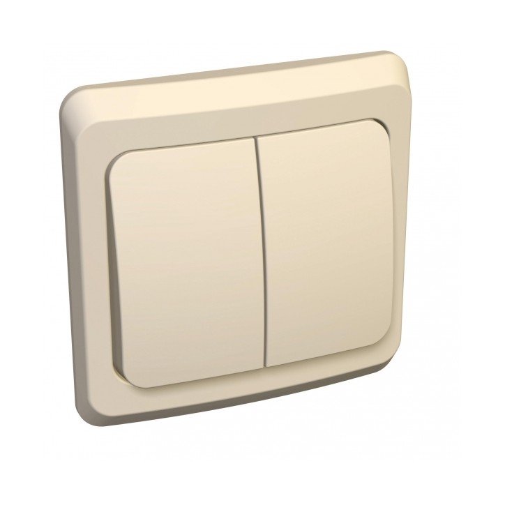 ЭТЮД Выключатель двухклавишный скрытый бежевый сх.5