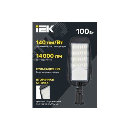 LIGHTING PRO Светильник светодиодный консольный ДКУ 1014-100Ш 5000К IP65 IEK