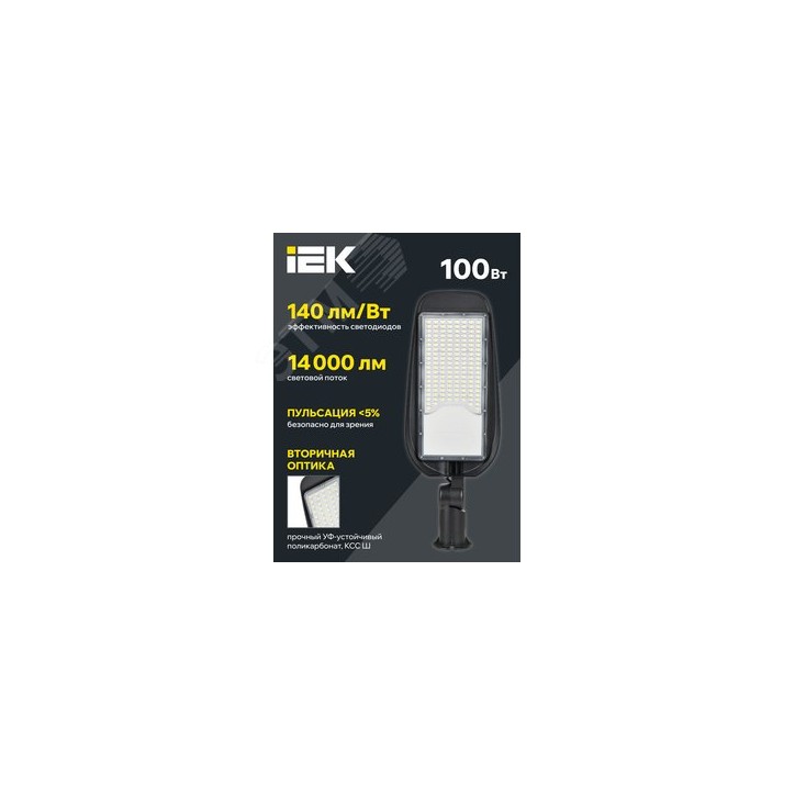 LIGHTING PRO Светильник светодиодный консольный ДКУ 1014-100Ш 5000К IP65 IEK