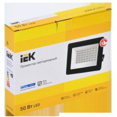 Прожектор СДО 06-50 светодиодный черный IP65 6500K IEK