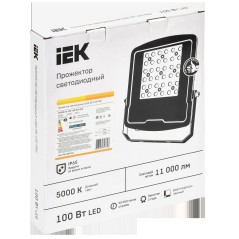 Прожектор LED СДО 08-100 PRO 120град 5000К IP65 черный IEK