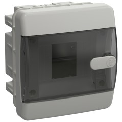 Корпус пластиковый встраиваемый на 4 модуля ЩРВ-П-4 IP41 UNION Compact черная прозрачная дверь