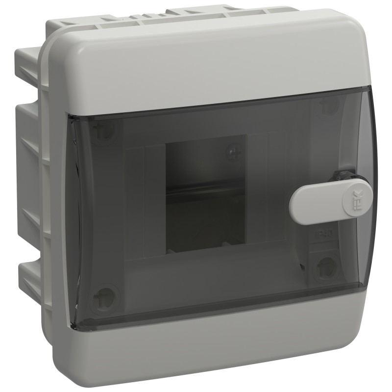 Корпус пластиковый встраиваемый на 4 модуля ЩРВ-П-4 IP41 UNION Compact черная прозрачная дверь