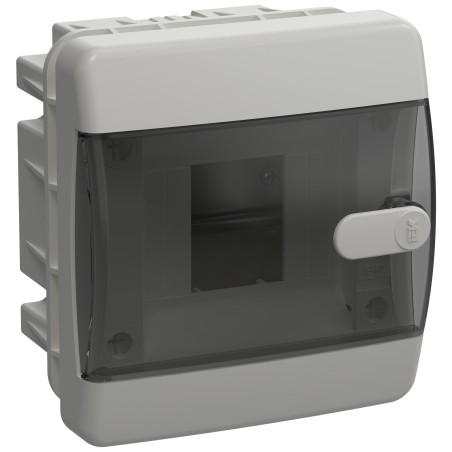 Корпус пластиковый встраиваемый на 4 модуля ЩРВ-П-4 IP41 UNION Compact черная прозрачная дверь