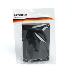 Розетка двухместная с/з с крышкой, 250В, 16А серия Эрна, черный Stekker