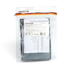 Розетка двухместная с/з с крышкой, 250В, 16А серия Эрна, черный Stekker