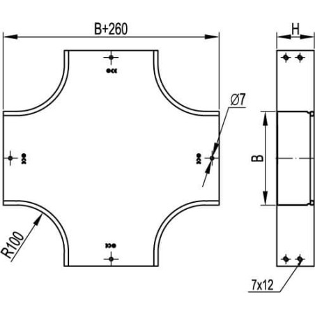 Накладка соединительная 200 мм CGC для крышки лотка