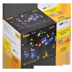 Гирлянда нить 10м 100RGB IP20 зеленый 230В кон. 8 IEK