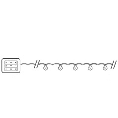 Гирлянда, 100 LED, 5000K, 10 подвесов, батарейки 3xAA, IP20, CL580, артикул 32369