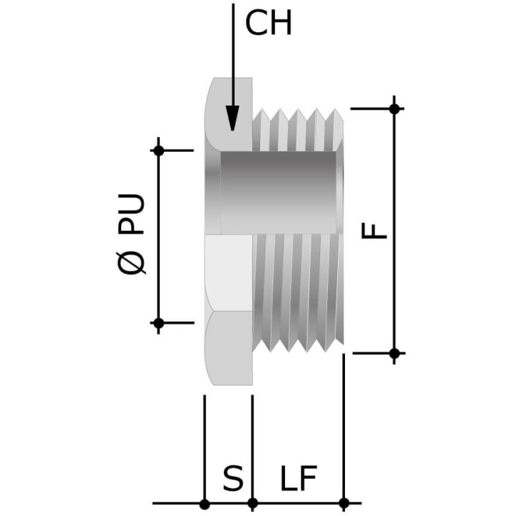 Гайка заземляющая M16x1,5 никел. латунь