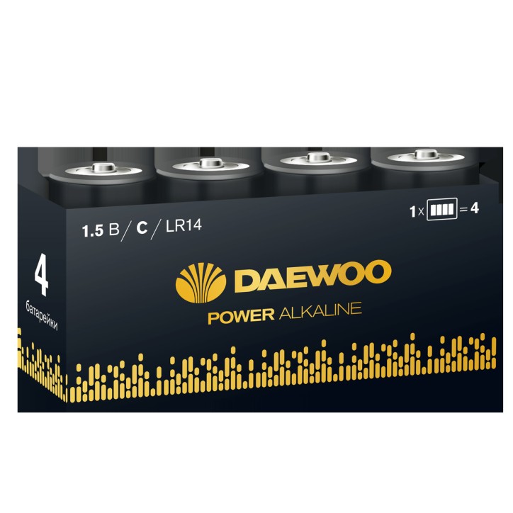 Элемент питания LR14 DAEWOO Power Alkaline, упаковка 4 шт.