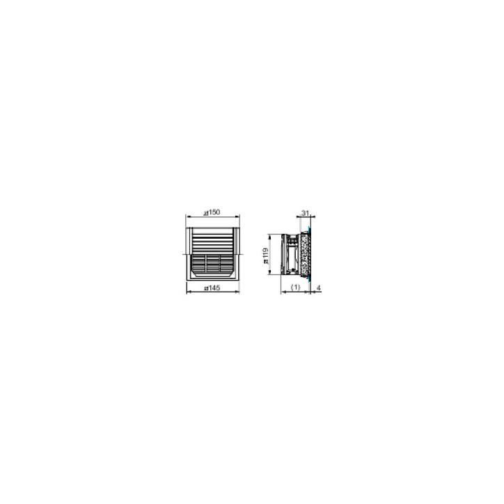 Решетка выпускная 291х291 цвет RAL7035