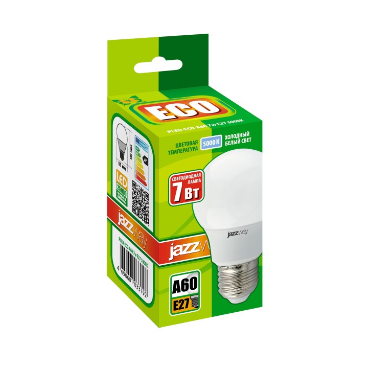 PLED- ECO- A60 7w E27 5000K 230V/50Hz Jazzway