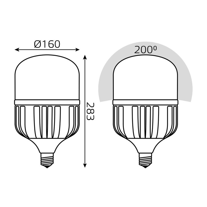 Лампа Gauss Basic T160 AC180-240V 90W 8600lm 6500K E40 LED 1/6