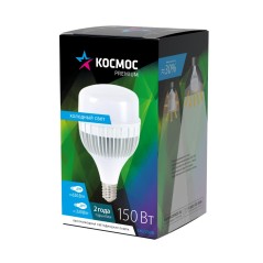 Лампа светодиодная LED 150Вт 220В E40 D210х240 6500К дневной 13200 лм Космос