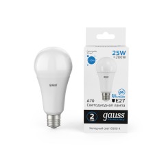 Лампа светодиодная LED 25 Вт 2150 лм 6500К А70 груша холодный E27 AC 220В Elementary Gauss