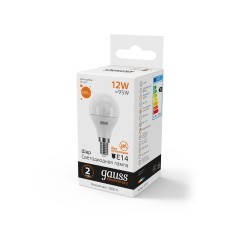 Лампа светодиодная LED 12 Вт 880 лм 3000К шар P45 теплый E14 AC 220В Elementary Gauss