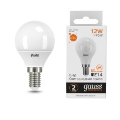 Лампа светодиодная LED 12 Вт 880 лм 3000К шар P45 теплый E14 AC 220В Elementary Gauss