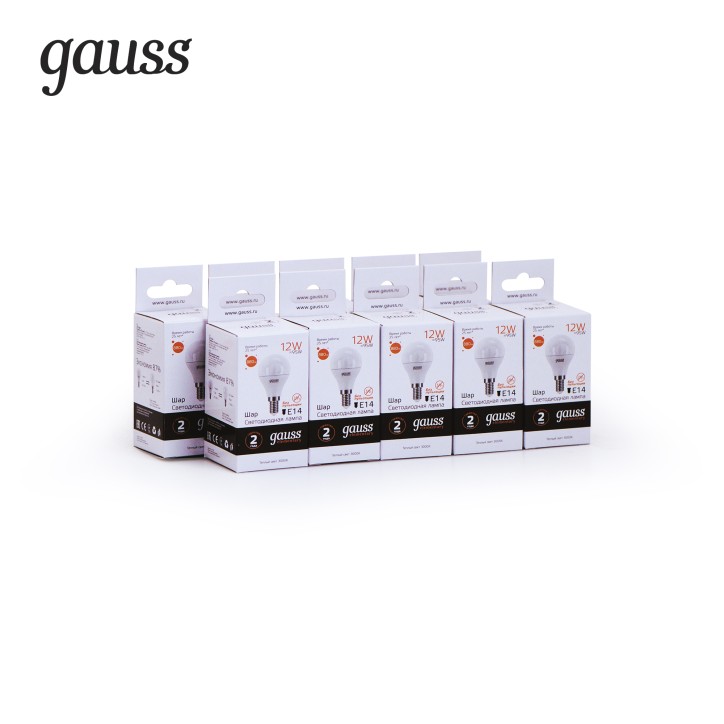 Лампа светодиодная LED 12 Вт 880 лм 3000К шар P45 теплый E14 AC 220В Elementary Gauss Лампа светодиодная LED 12 Вт 880 лм 3000К шар P45 теплый E14 AC 220В Elementary Gauss